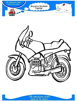 Çocuklar İçin Motor Boyama Sayfaları 